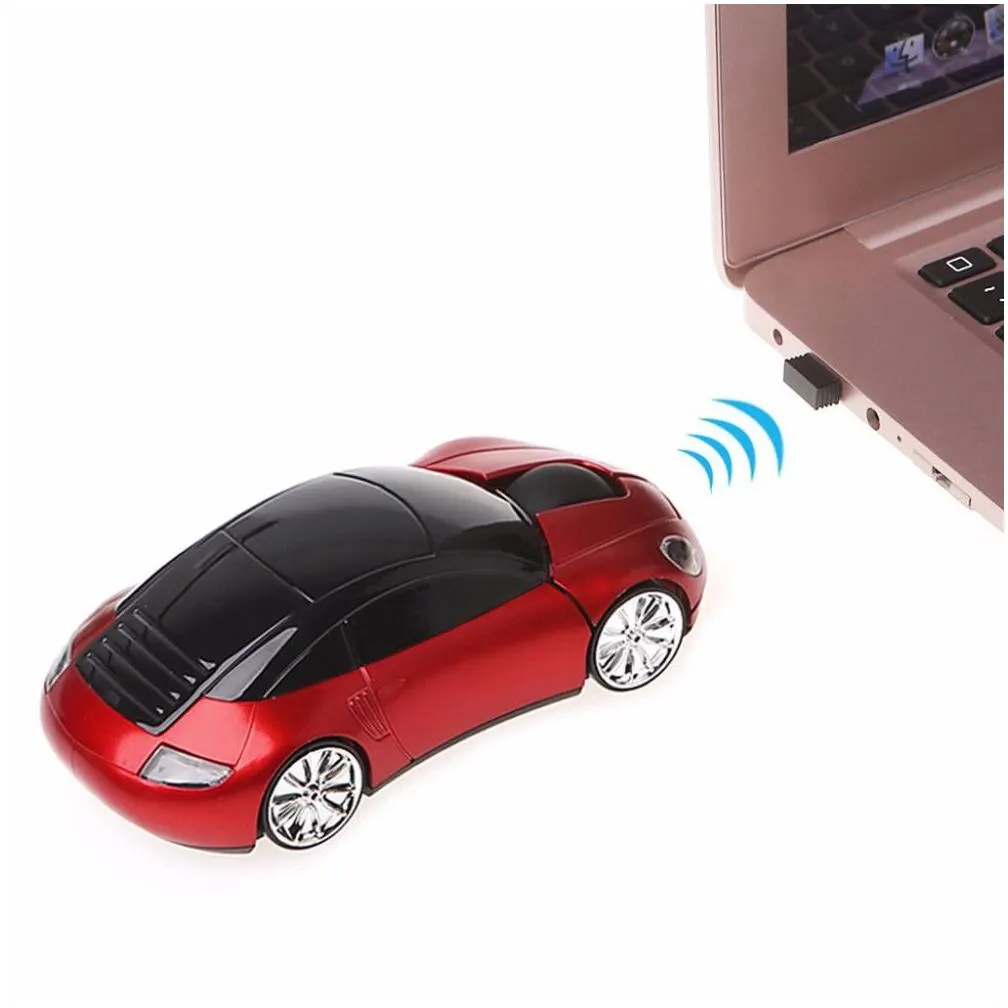 Wireless 2.4GHz Car Mouse 3D Optical Wireless auto Mouse Sports Car Shape Mice Receiver USB For PC Laptop Free shipping