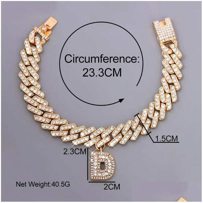 Anklets Mm DIY Gold Layered Initial Cuban Link Chain Iced Out For Women Anklet Ankle Bracelet Stainless Steel JewelryAnklets