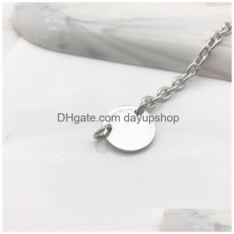 luxury designer 19mm heart necklace women stainless steel fashion couple round jewelry gift for girlfriend christmas wholesale