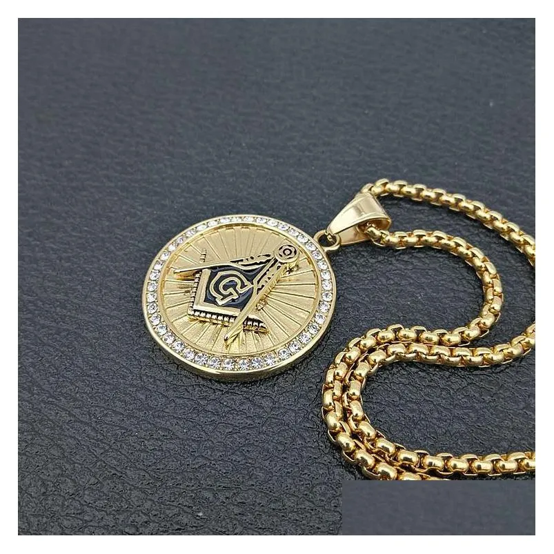 unique design freemason signet past master masonic pendants round coin ag emblem pendant necklace jewelry men`s stainless steel