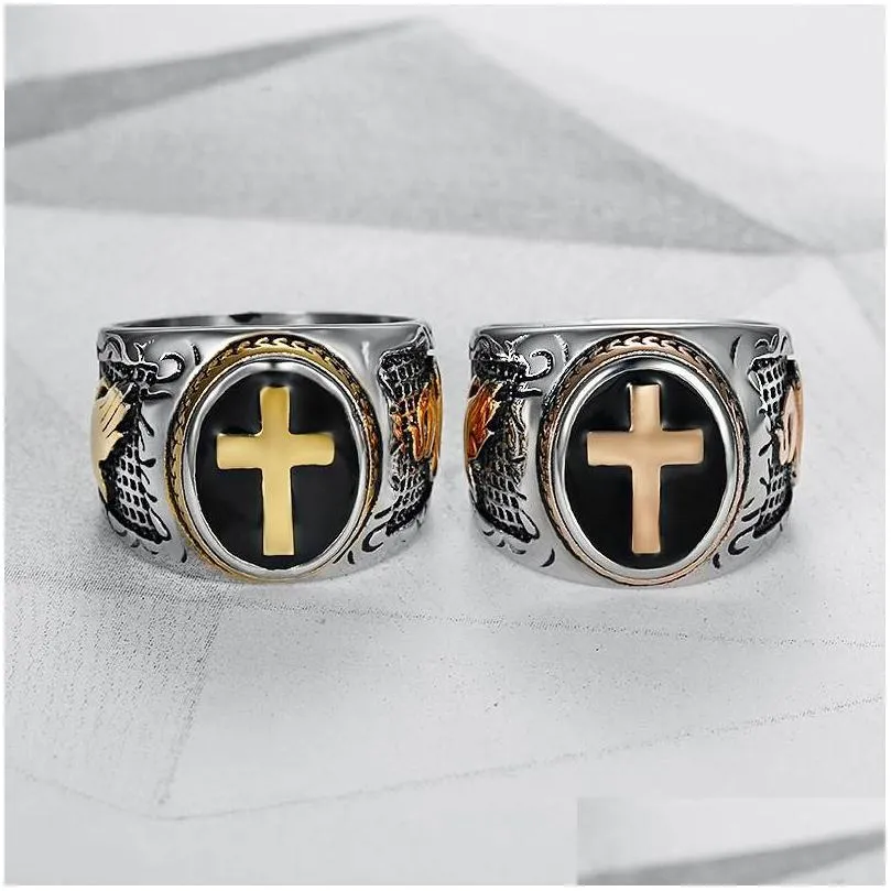 stainless steel christianity the praying hands cross ring virgin mary christian religion men`s rings folded hands in praye