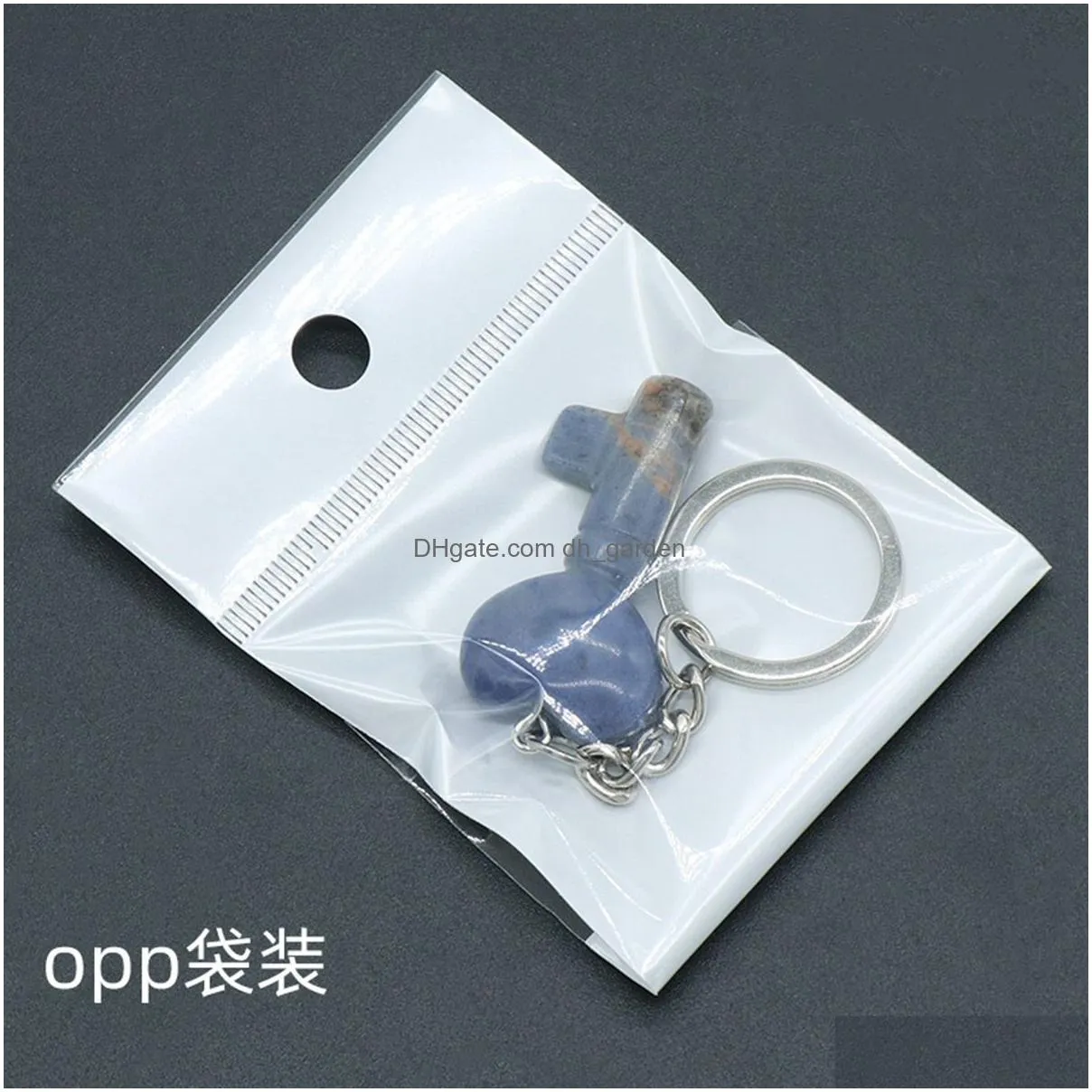 factory wholesale natural crystal gemstone heart shape key pendant healing crystal stone with alloy chain pendant keychain