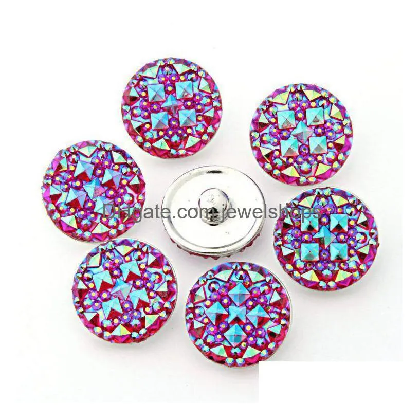 cheap wholesale 18mm ginger snaps 7 colors round resin snap on jewelry fit snaps buttons charm bracelet interchangeable diy jewelry