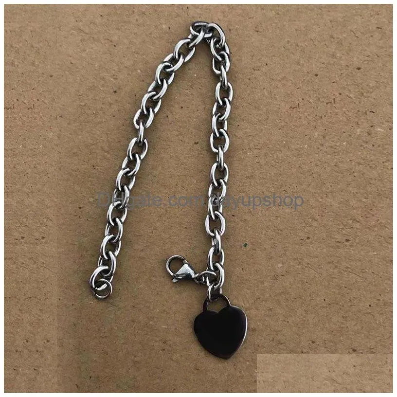 15mm heart bracelets couple round one set of packaging couple stainless steel chain on hand fashion jewelry valentine day wholesale