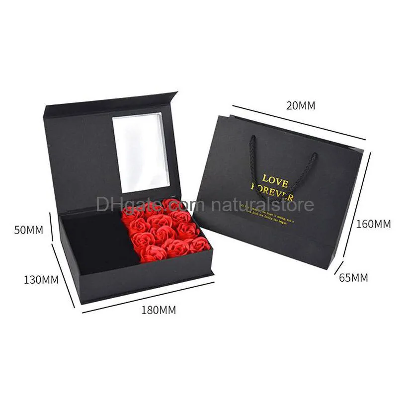 creative eternal soap rose small gift box exquisite valentines day jewelry cases marriage ring boxes holder