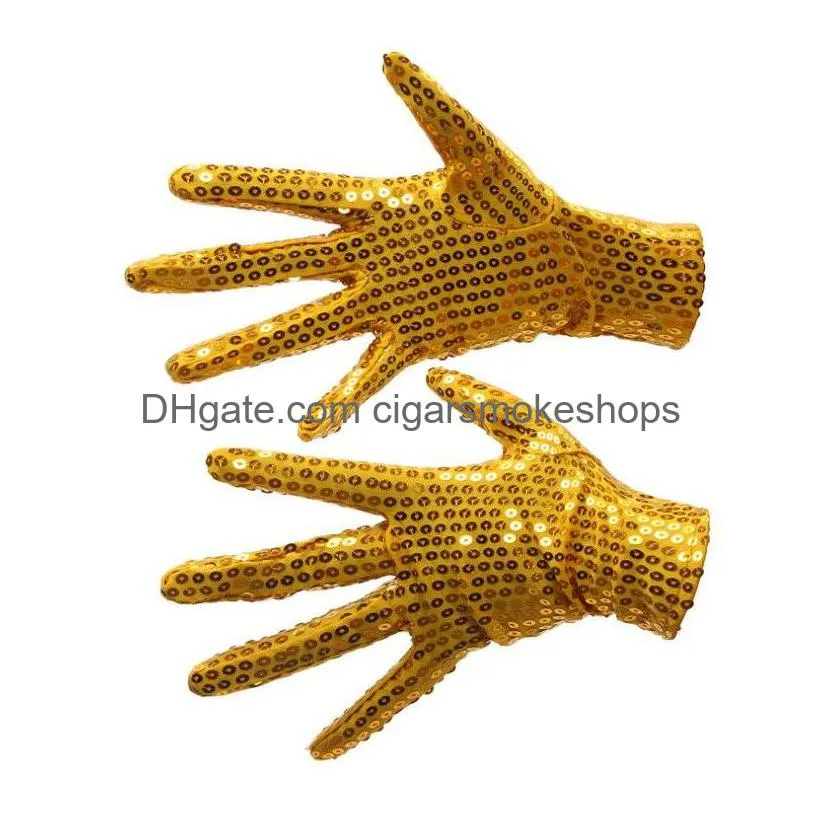 sparkly sequin children gloves unisex disco hen party stage dance gloves fancy dress magic show ceremonial street dance dance gloves