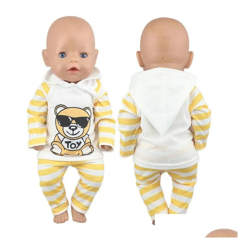 Dolls Outfit Suits For 17 inch 43cm Baby Reborn Doll Cute Jumpers Rompers Born Doll Clothes 220810