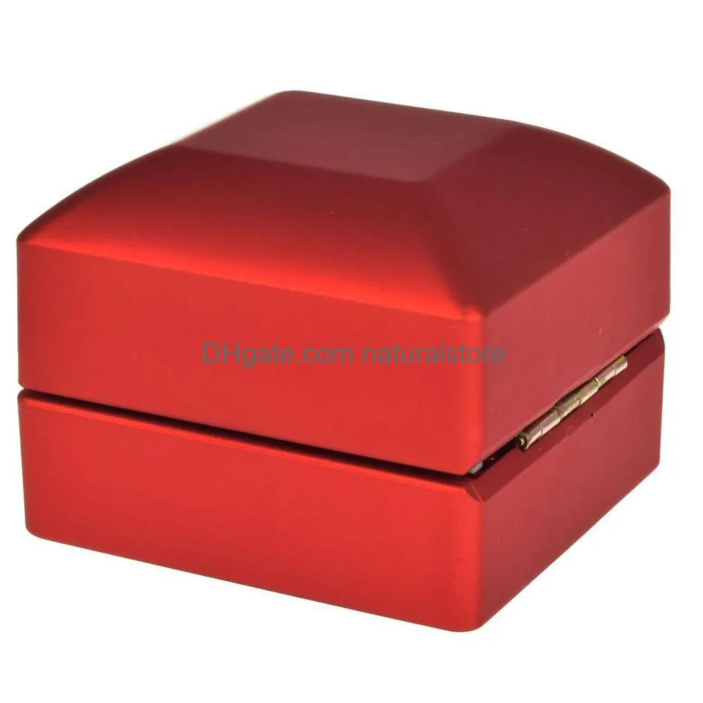 earrings jewelry ring jewellery packaging box case with led lighted up for proposal engagement wedding jewerly gift boxes