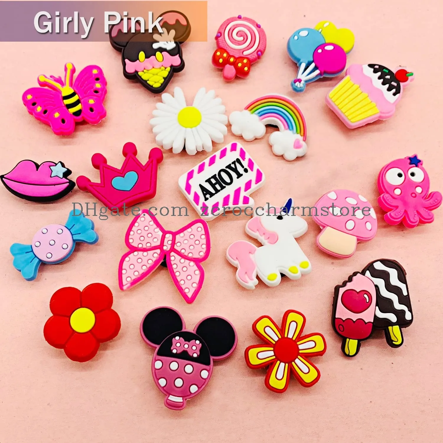 different cute pvc shoe charms for clog sandals bracelet shoes decorations charms for party favors birthday gifts
