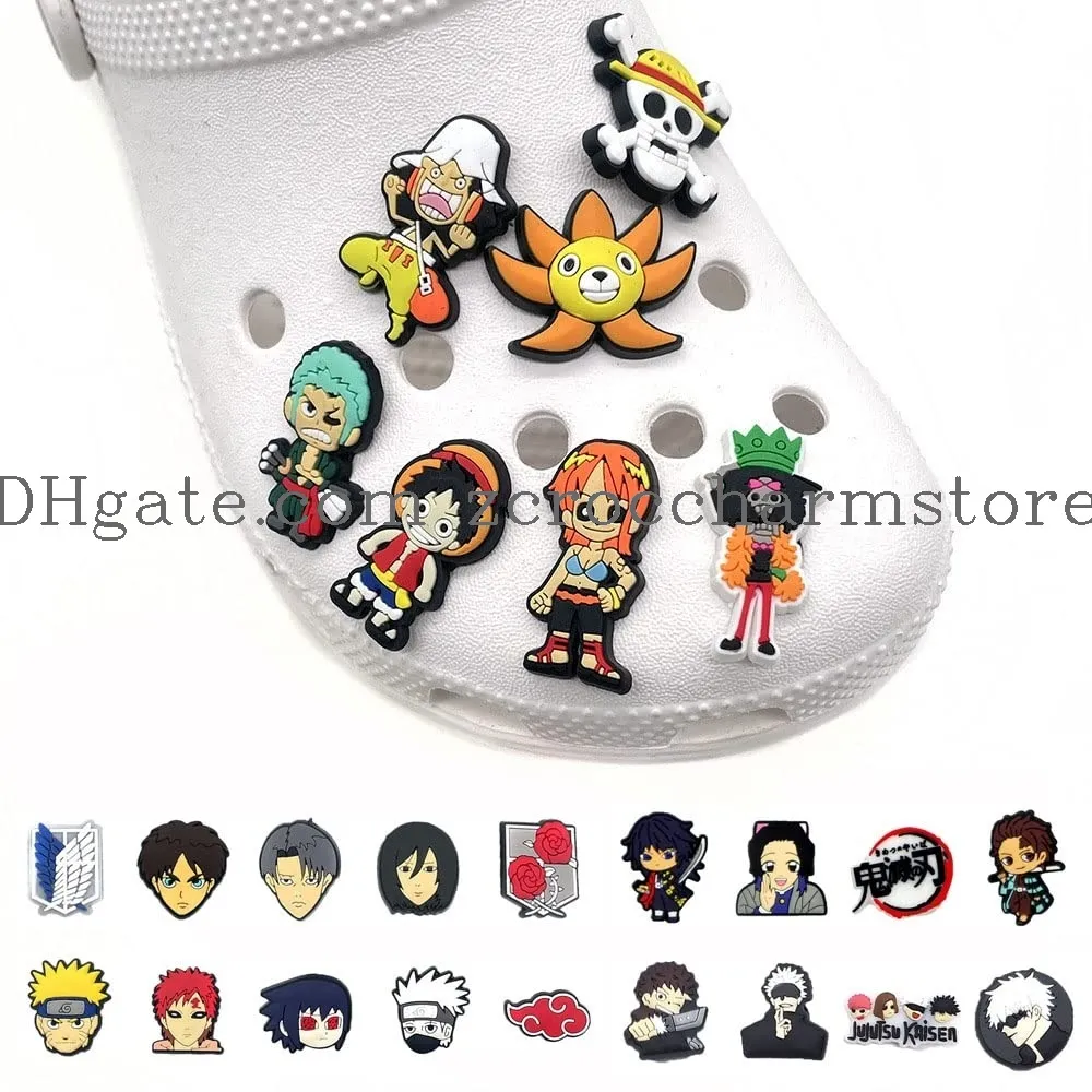 lot of 50 anime shoe charms set fit for clog decoration personalized gifts for boys girls party favors