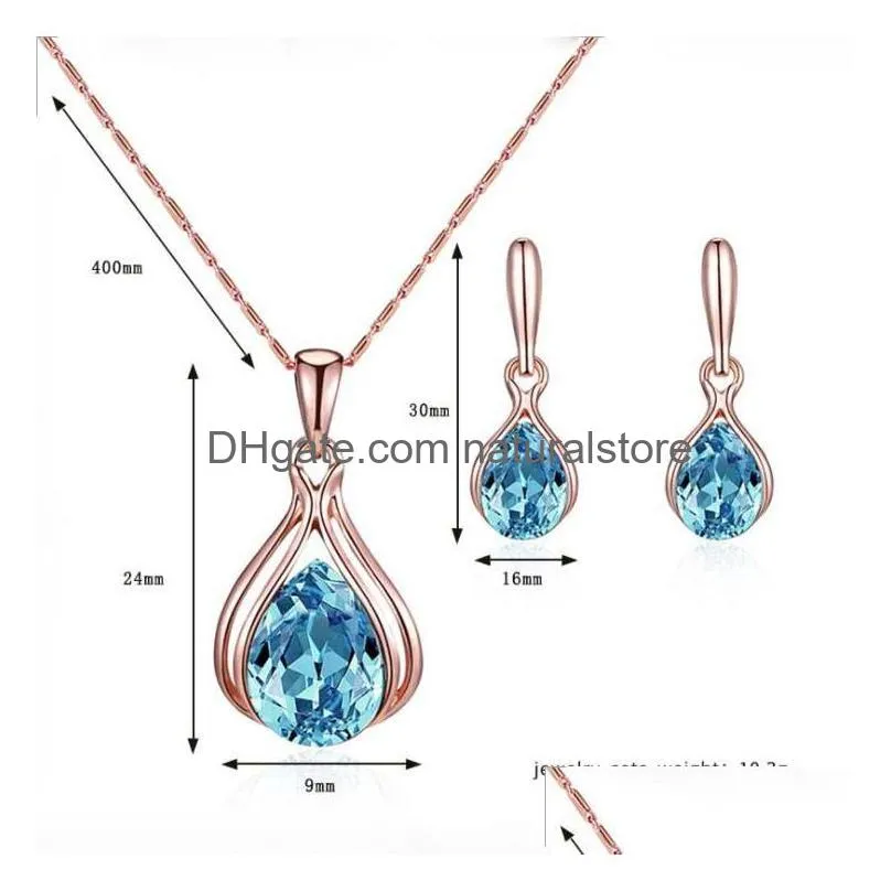 fashion gold color earring necklace jewelry sets wedding beads crystal bridal african necklaces earrings set