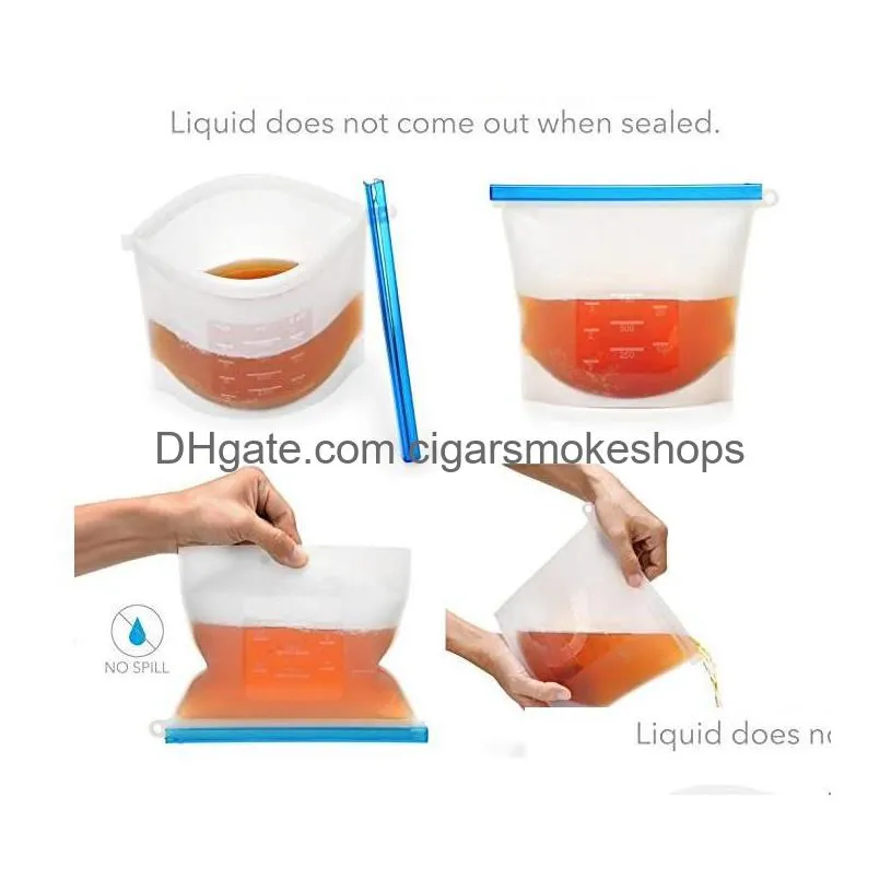 ecosil 1000ml reusable silicone food storage bags - airtight seal for lunch, snacks, fruits, vegetables, and freezer liquids.