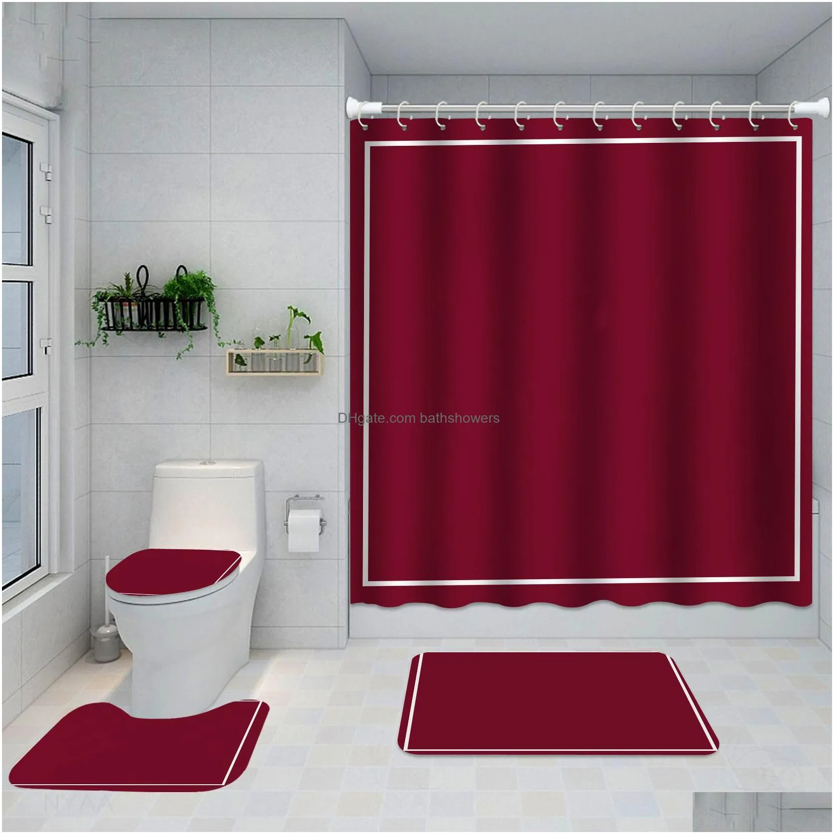 fashinon shower curtains digital printing waterproof home shower curtain polyester cloth bathroom 4pcs