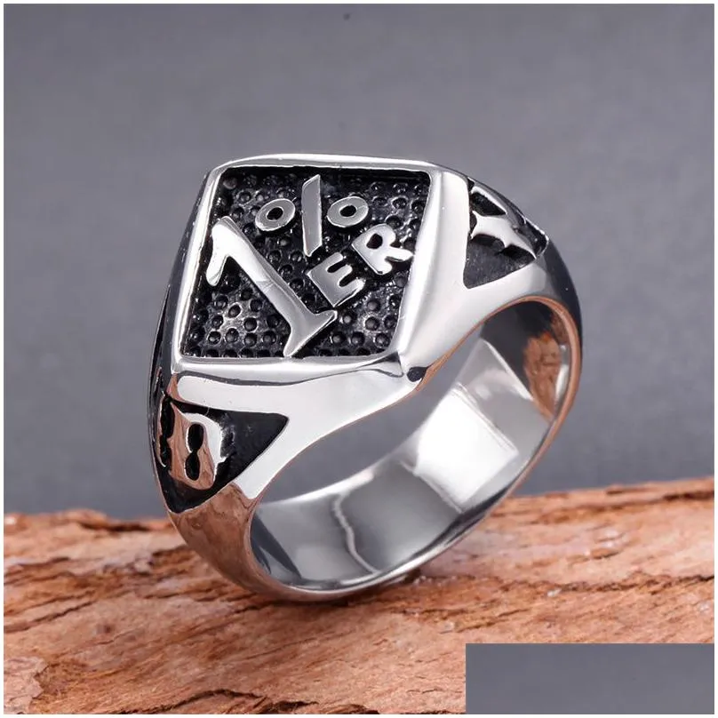 316 stainless steel biker number 1% er rings with mc hd on sides punk gothic men`s women`s bike club rings gold silver ring jewelry samller one for lady and