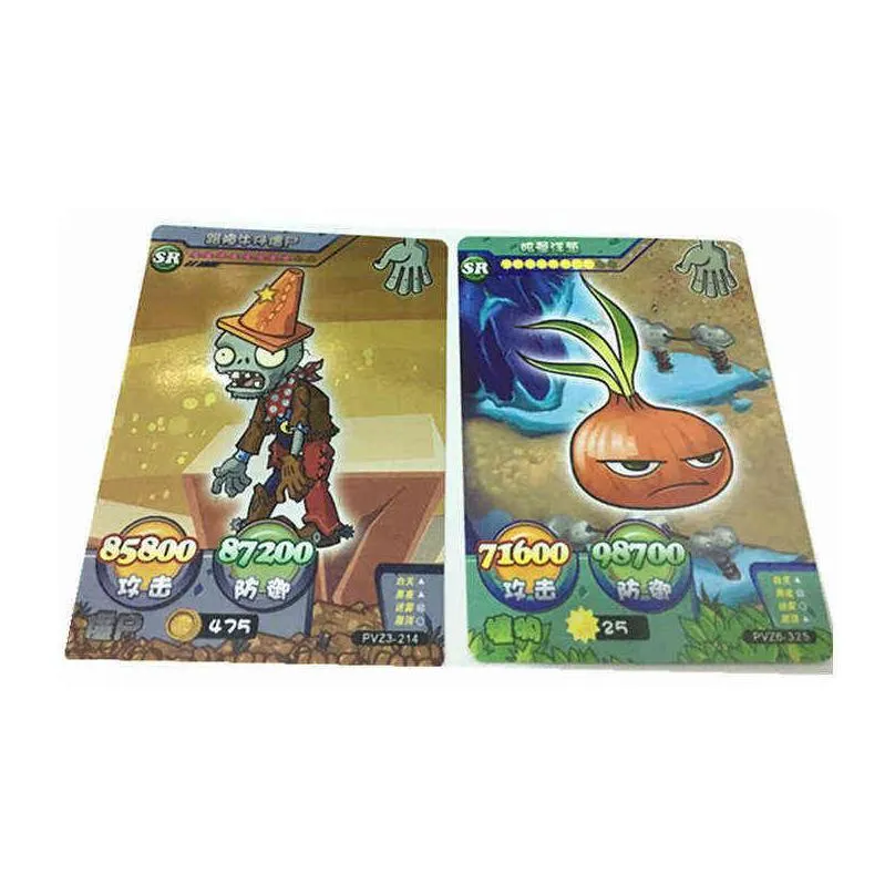 plant zombies shining cards flash board card vs table cards ar game card album collections toys for children gifts g220311