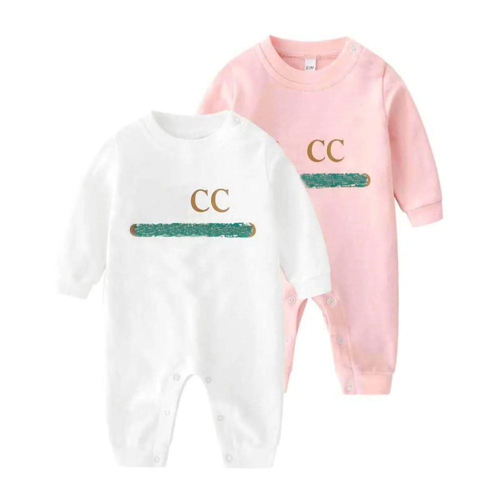 designer kids rompers baby boy girl summer top quality short-sleeved long sleeve combed cotton clothes 1-2 years old newborn jumpsuits