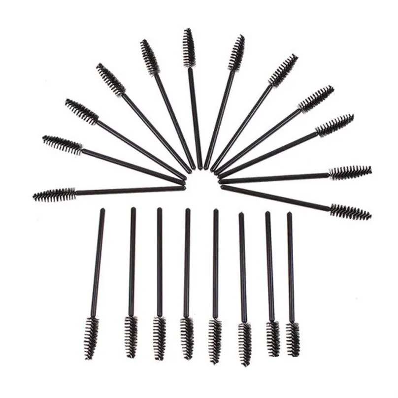 100 pcs Eyelash Eye Lash Black Disposable Mascara Wand Brush Spoolies Makeup New Nail Art Tool