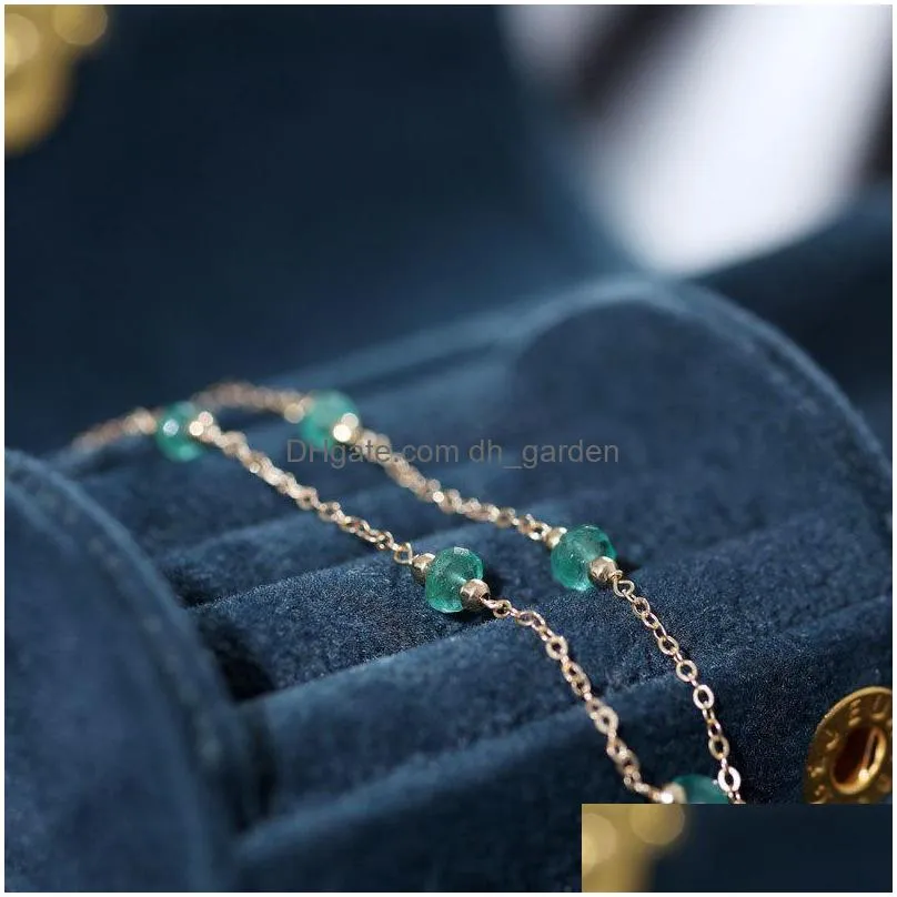 daimi 14k gold injection emerald gypsophila bracelet natural gift