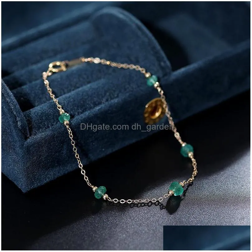 daimi 14k gold injection emerald gypsophila bracelet natural gift