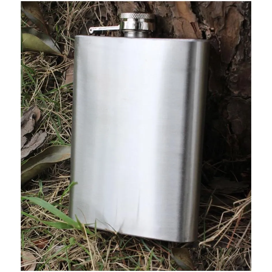 8oz Stainless Steel Hip Flask camping Portable Outdoor Flagon Whisky Stoup Wine Pot Alcohol Bottles Hip Flasks drop ship