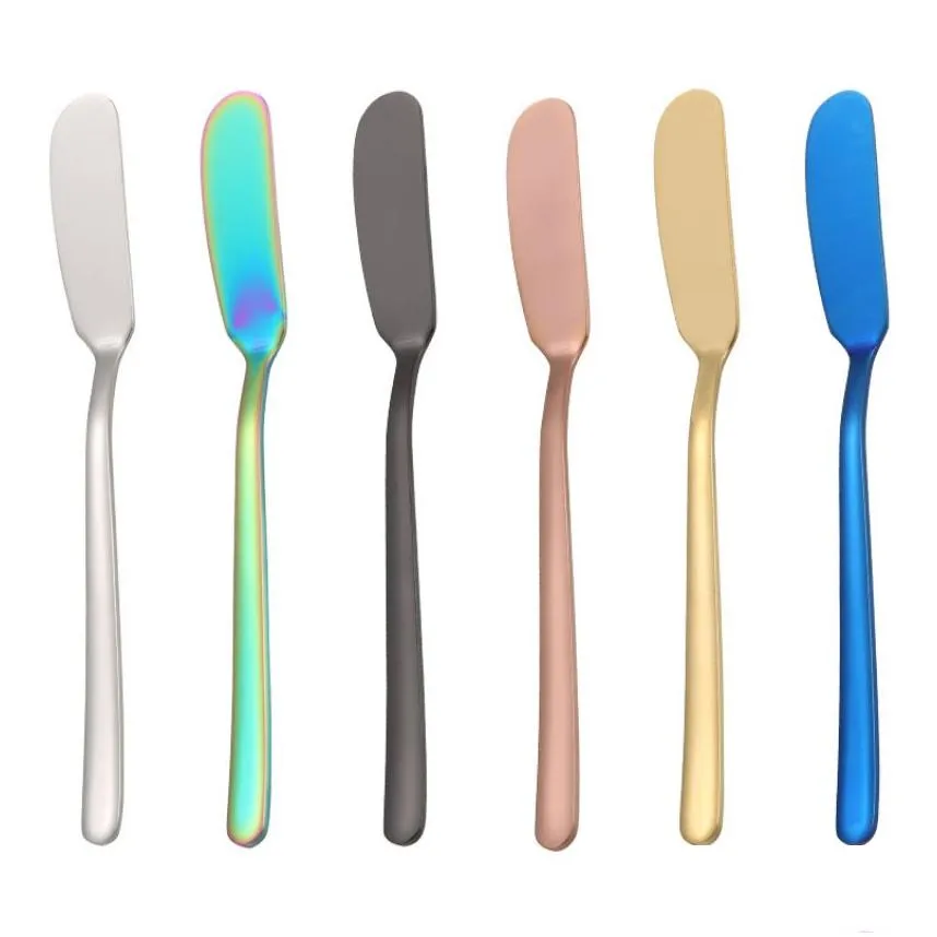 Gold Butter Knife Stainless Steel Home Kitchen Dining Flatware Cheese Dessert Butter Spreader Knives Spatula Tool Cutlery Bar Tool