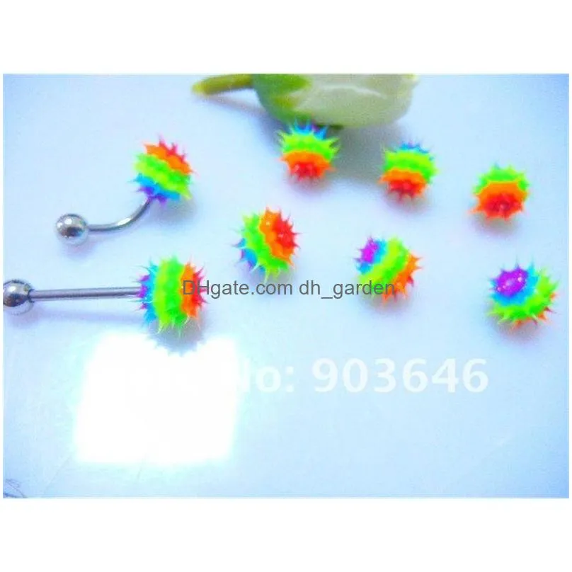 shippment 100pcs/lot spike koosh ball replacement for tongue barbells body piercing jewelry