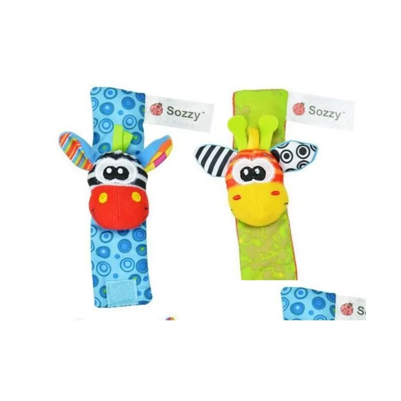 sozzy baby toy socks baby toys gift plush garden bug wrist rattle 3 styles educational toys cute bright color247o