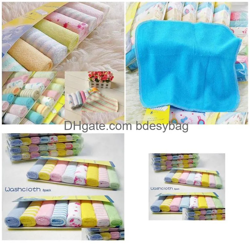 8pcs baby soft cotton towel infant bath washcloth kids feeding baby wipes cloth