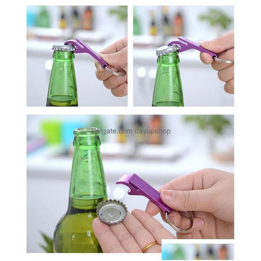 portable keychain aluminum pocket key chain beer bottle opener claw bar small beverage keychain ring