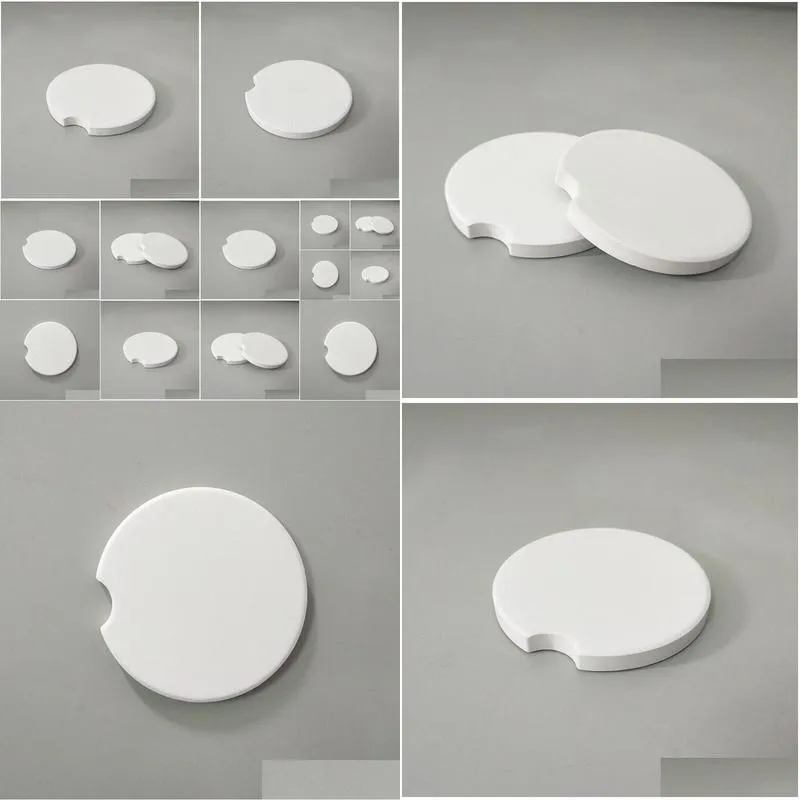 sublimation blank car ceramics coasters 6.6*6.6cm hot transfer printing coaster blank consumables materials sn1227