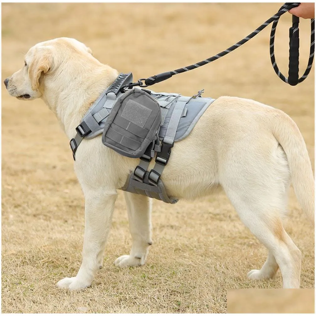 tactical dog harness for small medium dogs no pull adjustable pet harness working training easy control pet vest military service dog