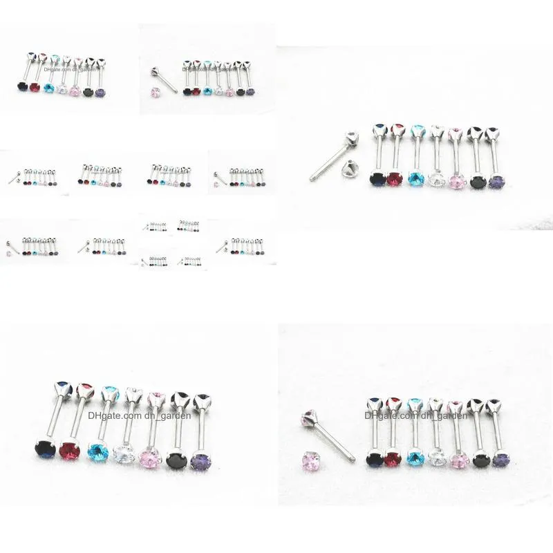 50pcs body jewelry piercing cz screw tongue ring barbells nipple bar 14g~1.6mmx16mmx5mm mix nice colors