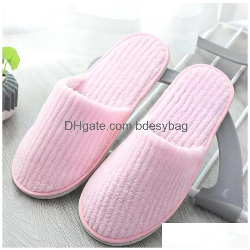 home guest slippers velvet disposable non-slip hotel supplies portable women indoor men slippers hot