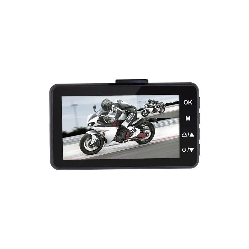  3 inch lcd motorcycle dvr dual cameras mini 720p camera waterproof video recorder with g-sensor 140 degree wide angle dash camera