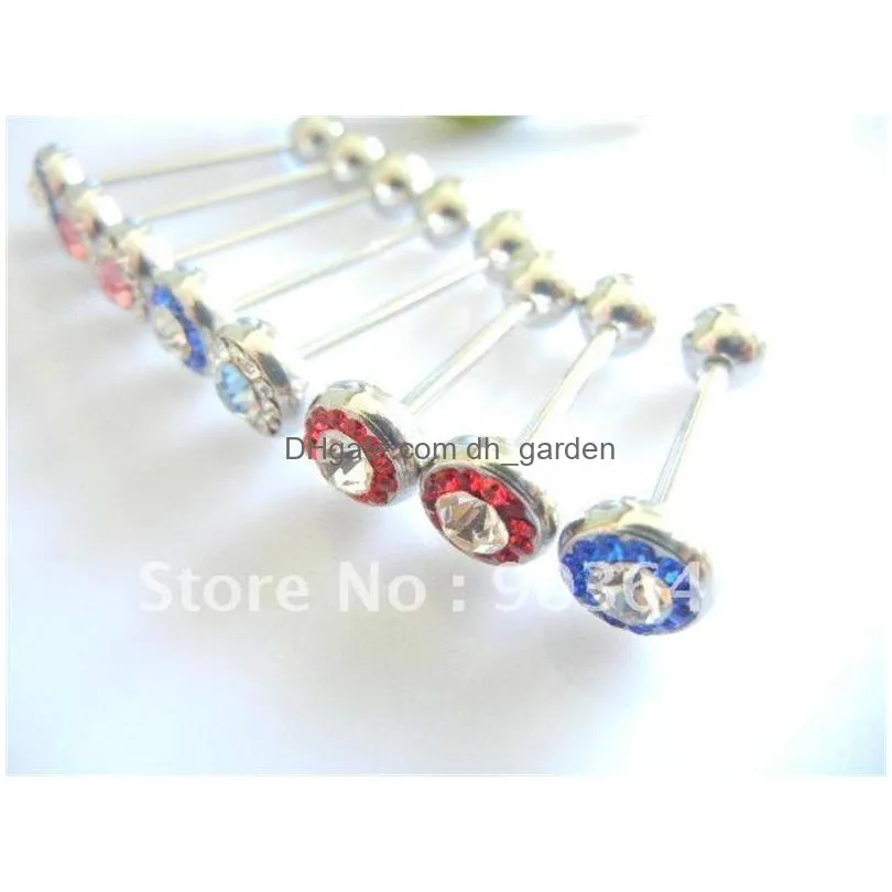 shippment 50pcs body jewelry - tongue/nipple ring barbells sleeping piercing bar colors