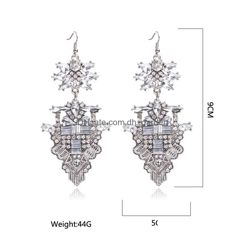 ztech vintage with earring crystal exaggerated big brand luxury charm statement necklace & pendant jewelry set