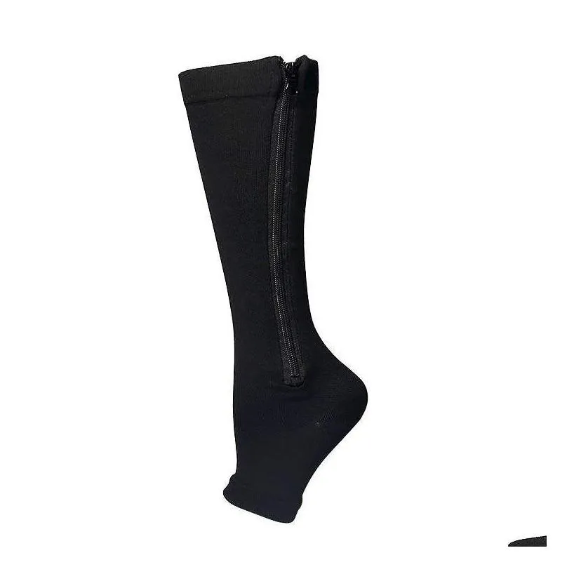zipper compression socks for women men open toe easy on
