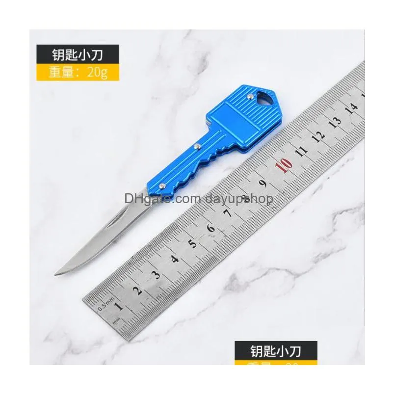 stainless folding knife keychains mini pocket knives outdoor camping hunting tactical combat knifes survival tool 10colors