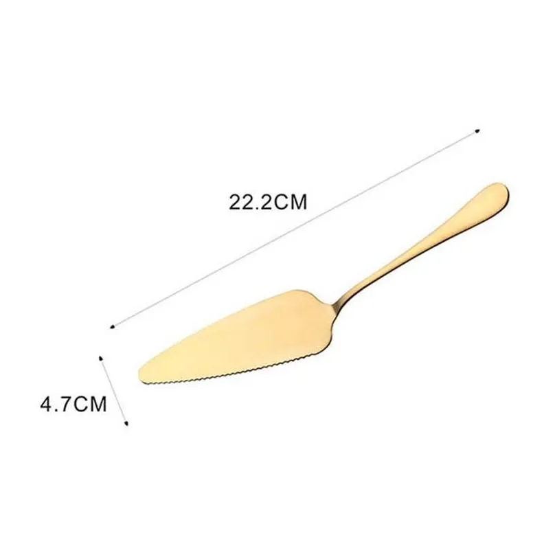 Stainless Steel Pizza Shovel Serrated Edge Cake Server Blade Cutter Cheese Dessert Cutlery Bakeware Cake Spatula knife