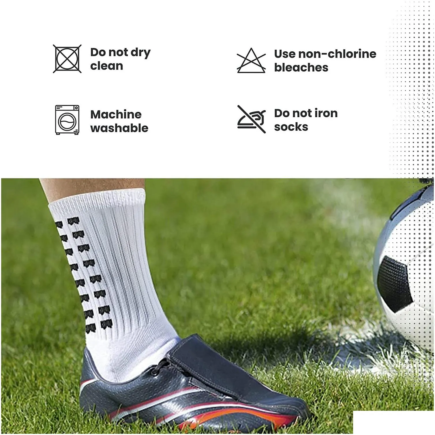 3pairs mens soccer socks anti slip non slip grip pads for football basketball sports grip socks-trusox
