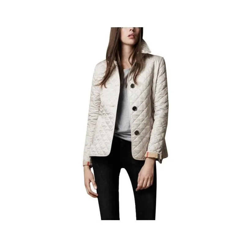 womens outerwear coats jacket winter autumn coat fashion cotton slim jacket british style plaid quilting padded parkas plus size 3xl 4xl 5xl