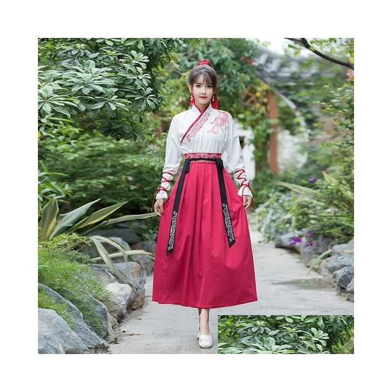 Stage Wear Unisex Chinese Folk Dance Costume Elegant Hanfu For Women Mens Classical Traditional Ancient Clothes DWY13301