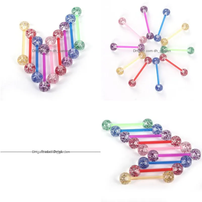 30pcs mixed color ball tongue navel nipple barbell rings bars piercing women shiny fashion body jewelry