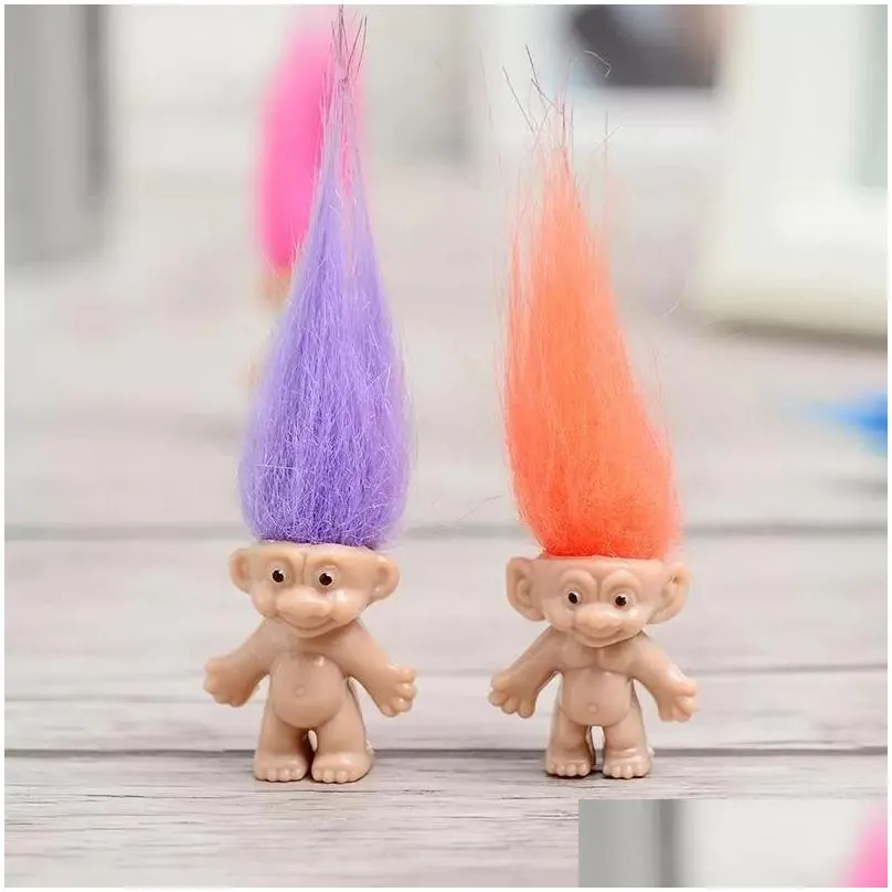 party favor colorful hair troll doll family members daddy mummy baby boy girl leprocauns dam trolls toy gifts happy love family wcw384