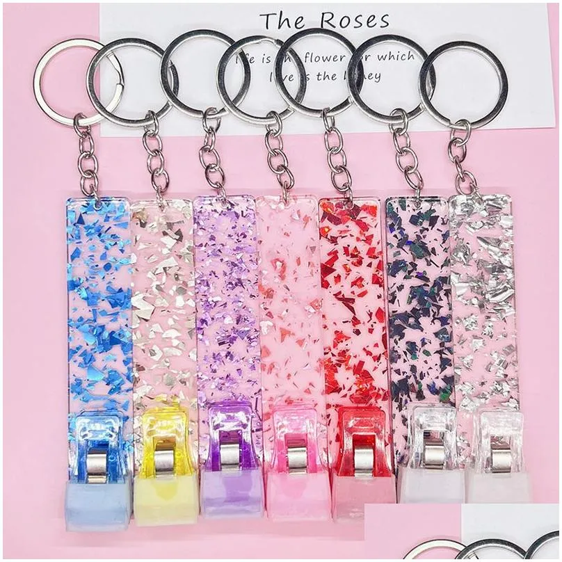 16cm acrylic card puller keychain pendant portable contactless grabber card keychains keyring