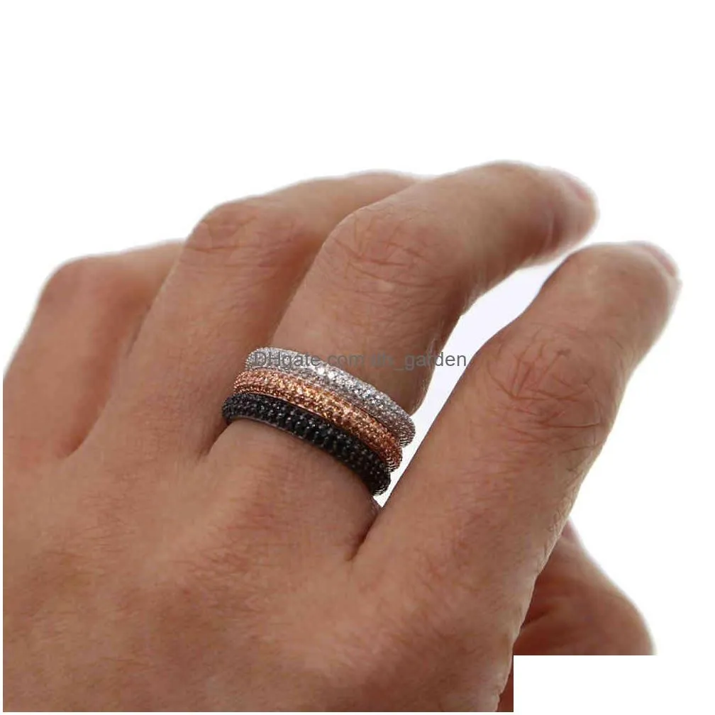 925 sterling silver colorful stone black clear cz zircon engagement jewelry eternity women band stacking rings for wedding gift