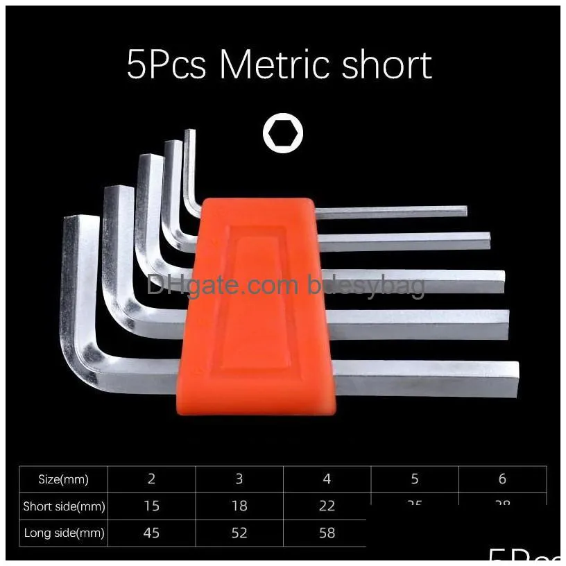 5/8/11 pcs allen wrench metric inch size allen key short arm tool set easy to carry in the pocket