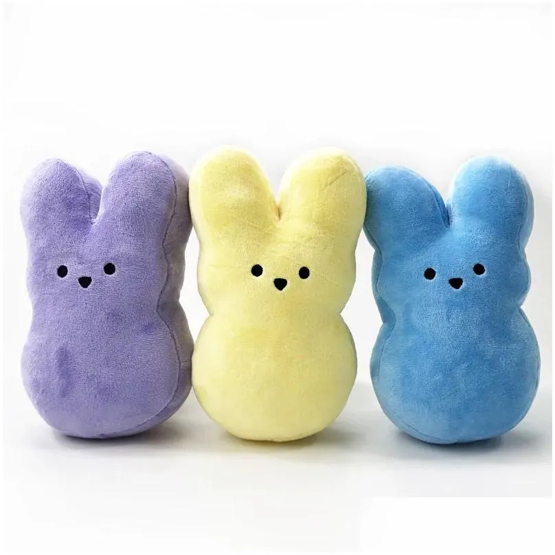 Sublimation Easter Bunny Peeps Party Supplies peeps plush Bunny Rabbit Dolls Simulation Stuffed Animal for kids Gift Soft Pillow