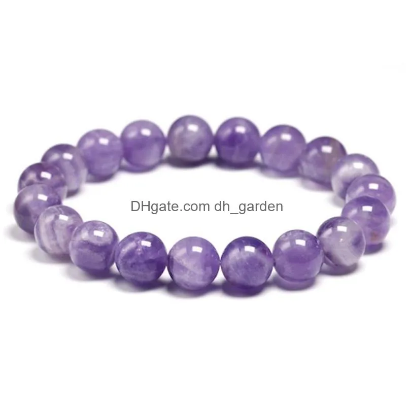 natural dream amethysts quartz light purple gemstone women beaded stretch bracelet energy gift jewelry