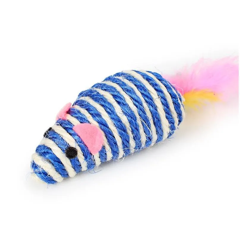 Mice Cat Toys Cute Fun Sisal Mouse Cat Toy Cat Chew Interactive Toys Pet Rope Mouse Toy Playing Toy Kitten Teaser Toys